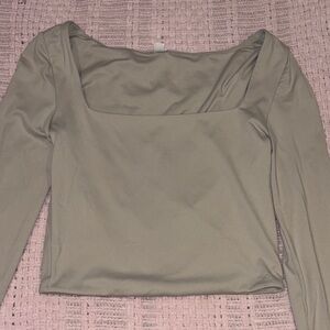 American Eagle Outfitters Women's Crop Top - Light Gray